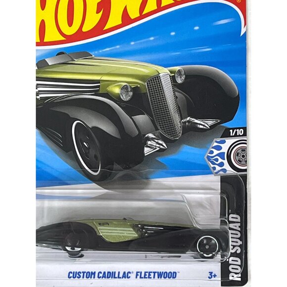 Hot Wheels 2024 Cadillac Fleetwood – Rod Squad Series 1/10 Black & Green - Picture 3 of 8
